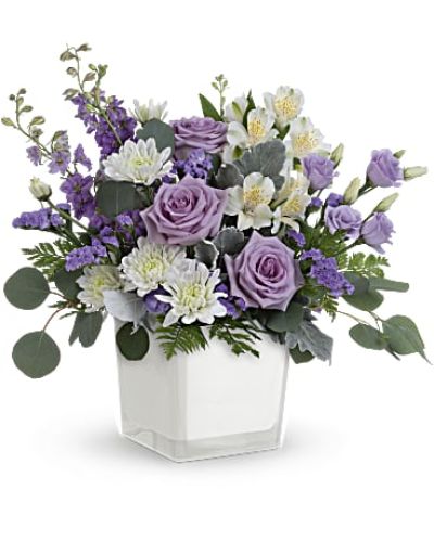 <div id="mark-3" class="m-pdp-tabs-marketing-description">
<div id="mark-3" class="m-pdp-tabs-marketing-description">
<div id="mark-3" class="m-pdp-tabs-marketing-description">Loveliest lavender! Make any day feel extra special with the soft purple hues of this luxurious rose bouquet, presented in a soft white glass cube.</div>
<p> </p>
<div id="desc-3">Lavender roses, white alstroemeria, lavender lisianthus, lavender larkspur, white cushion spray chrysanthemums and lavender sinuata statice are arranged with dusty miller, leatherleaf fern and silver dollar eucalyptus.</div>
</div>
</div>